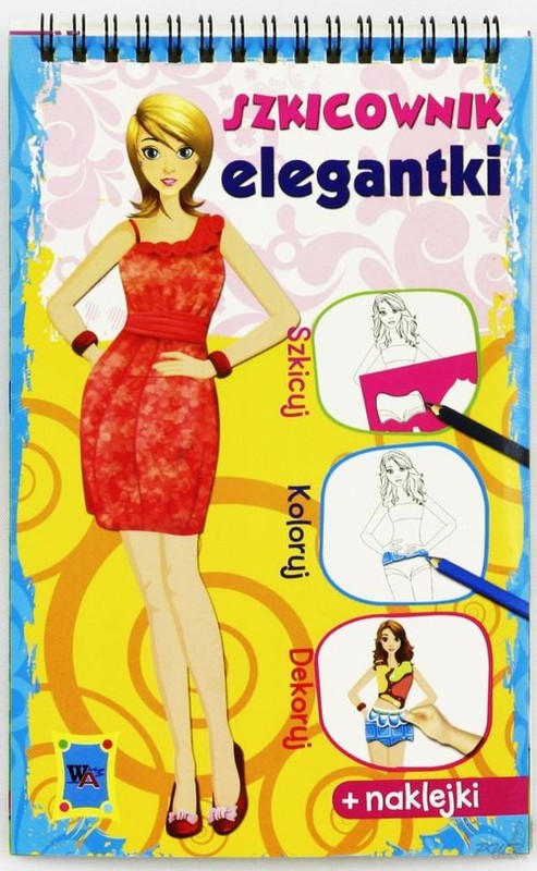 okładka Szkicownik elegantki niebieski książka