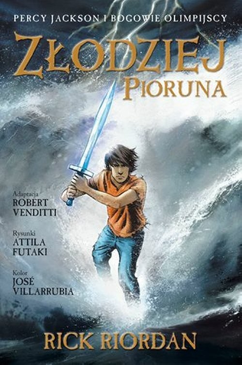 okładka Złodziej Pioruna Percy Jackson i Bogowie Komiks książka | Rick Riordan