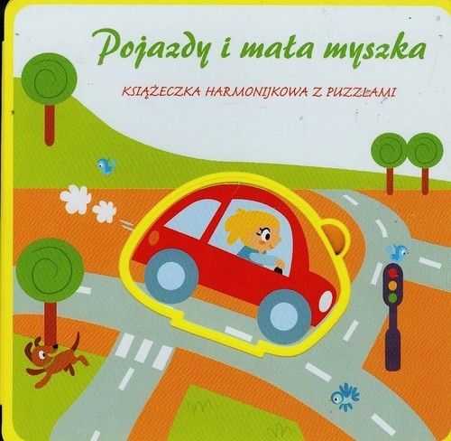 okładka Pojazdy i mała myszka Książeczka harmonijkowa z puzzlami książka