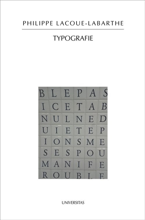 okładka Typografie książka | Lacoue-Labarthe Philippe