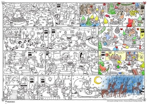 okładka Fabryka zabawek Św. Mikołaja Kolorowanka Kolorowanka wielkiego formatu książka