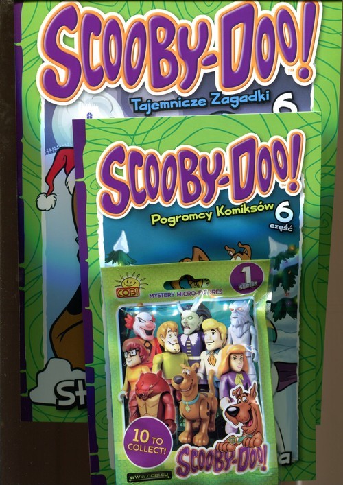 okładka Scooby Doo Tajemnicze zagadki część 6 Zestaw dwóch książek i zabawka Straszne święta Pogromcy Komiksów książka