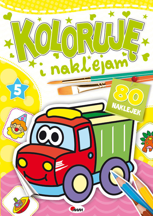 okładka Koloruję i naklejam 5 książka | Kozera Piotr