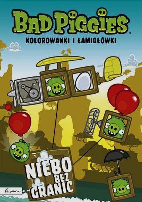 okładka Bad Piggies Niebo bez granic Kolorowanki i łamigłówki książka