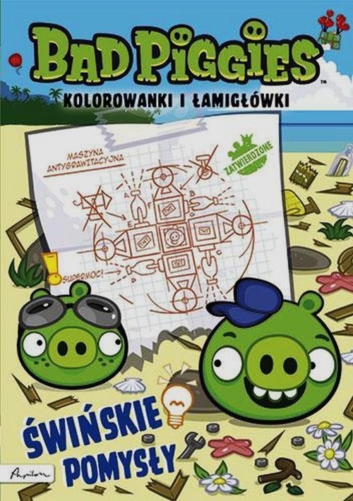 okładka Bad Piggies Świńskie pomysły Kolorowanki i łamigłówki książka