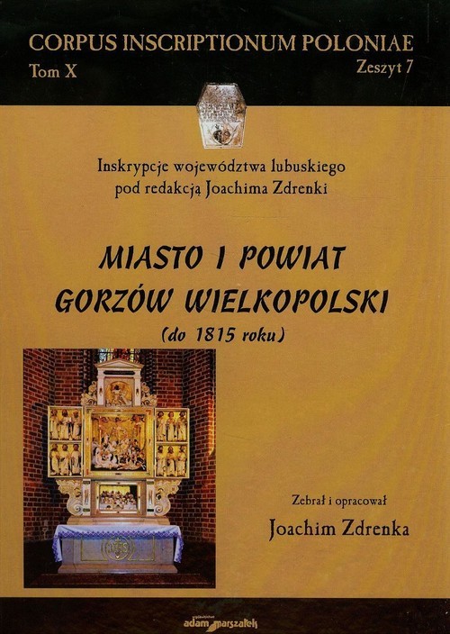okładka Miasto i powiat Gorzów Wielkopolski do 1815 roku Tom 10 książka | Zdrenka Joachim