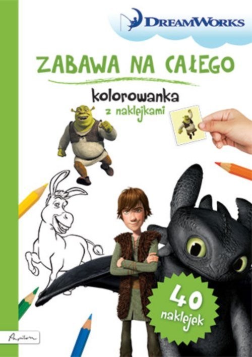 okładka Dream Works Zabawa na całego Kolorowanka z naklejkami książka