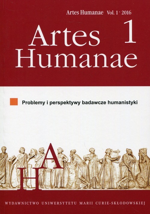 okładka Artes Humanae 1/2016 Problemy i perspektywy badawcze humanistyki książka