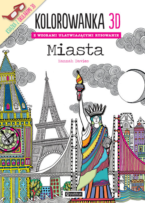 okładka Kolorowanka 3D Miasta książka | Hannah Davies