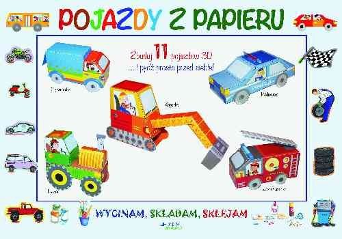 okładka Wycinam składam sklejam Pojazdy z papieru książka | Irene Mazza