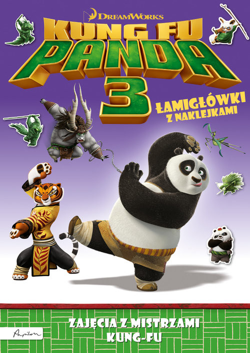 okładka Dream Works Kung Fu Panda 3 Mistrzowie kung-fu Łamigłówki z naklejkami książka