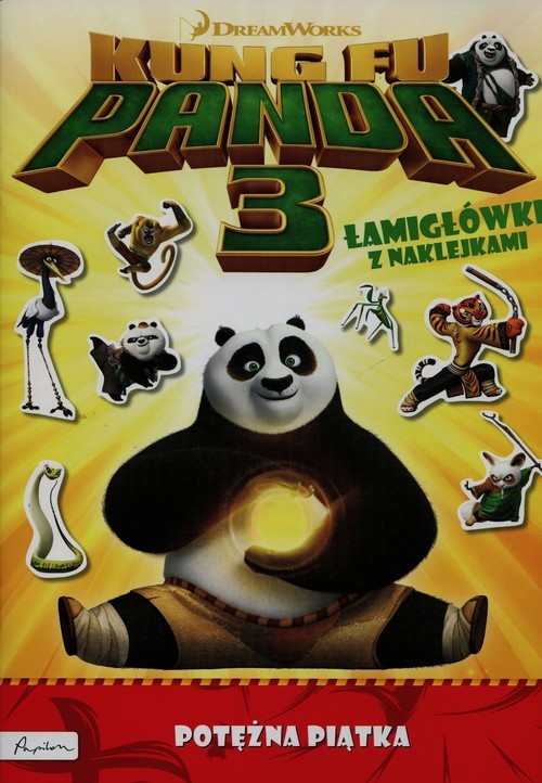 okładka Dream works Kung Fu Panda 3 Potężna piątka Łamigłówki z naklejkami książka