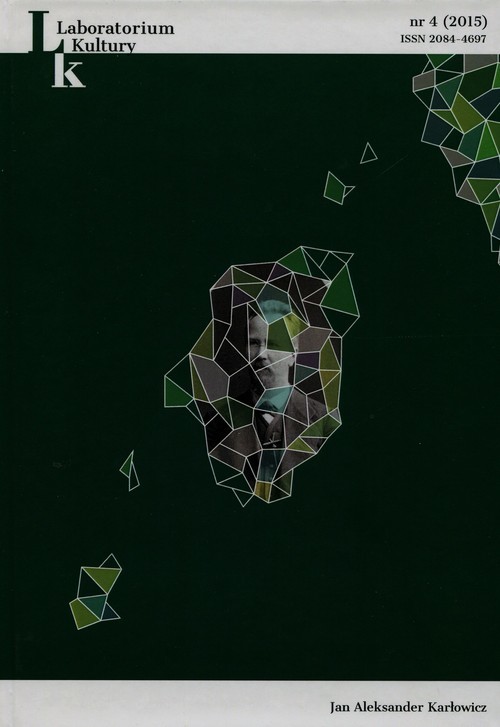 okładka Laboratorium kultury 4/2015 książka | Jan Aleksander Karłowicz