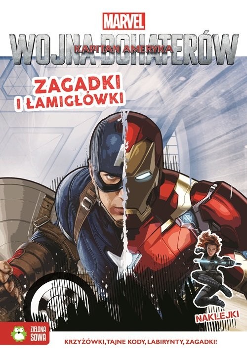 okładka Wojna bohaterów Kapitan Ameryka Zagadki i łamigłówki książka