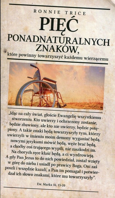 okładka Pięć ponadnaturalnych znaków które powinny towarzyszyć każdemu wierzącemu książka | Trice Ronnie