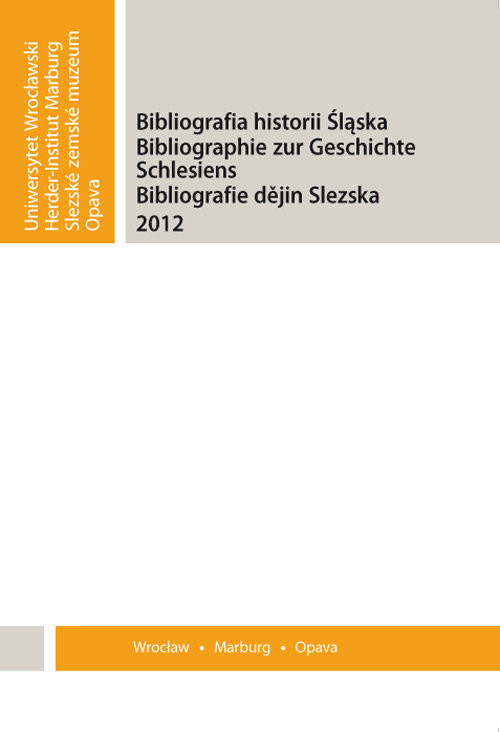 okładka Bibliografia Historii Śląska 2012 książka
