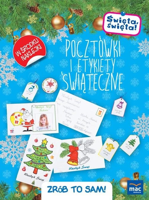 okładka Święta święta Pocztówki i etykiety świąteczne Zrób to sam książka