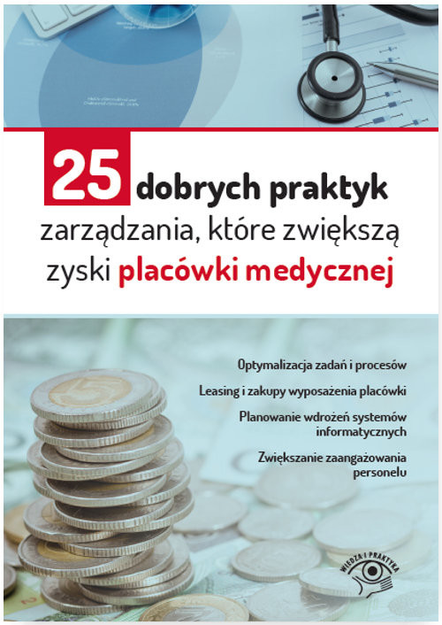 okładka 25 dobrych praktyk zarządzania które zwiększą zyski placówki medycznej książka
