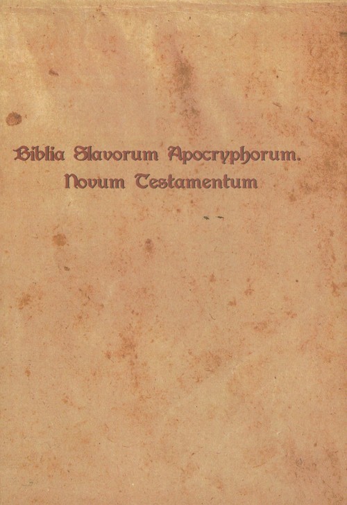 okładka Biblia Slavorum Aporcryphorum Novum Testamentum książka