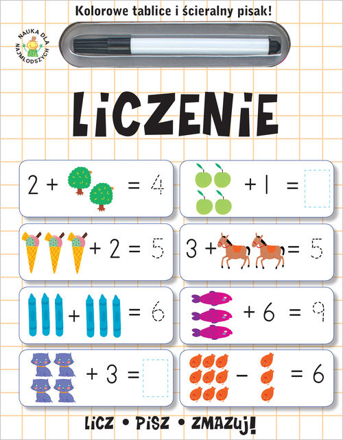 okładka Kolorowe tablice i ścieralny pisak Liczenie książka