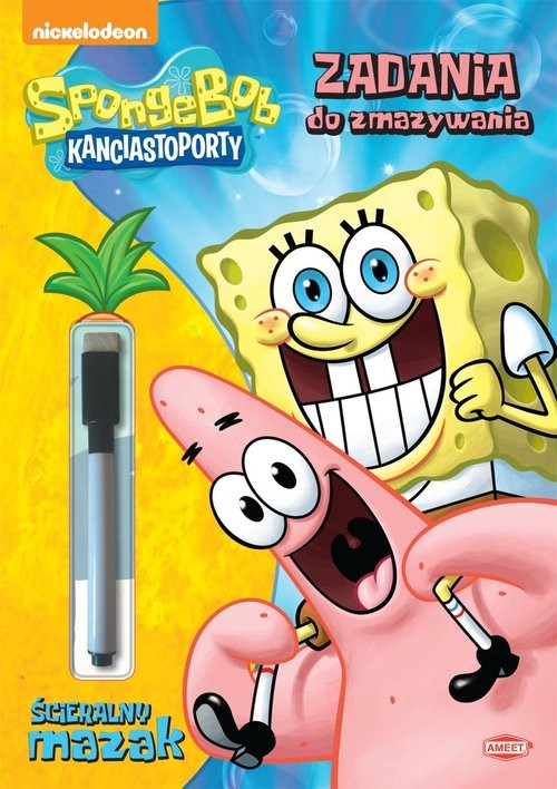 okładka SpongeBob Kanciastoporty Zadania do zmazywania książka
