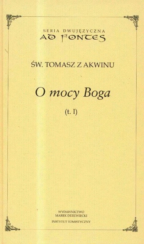 okładka O mocy Boga Tom 1 książka | św. Tomasz z Akwinu