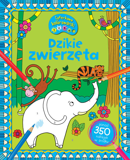 okładka Cyferkowe kolorowanki Dzikie zwierzęta książka