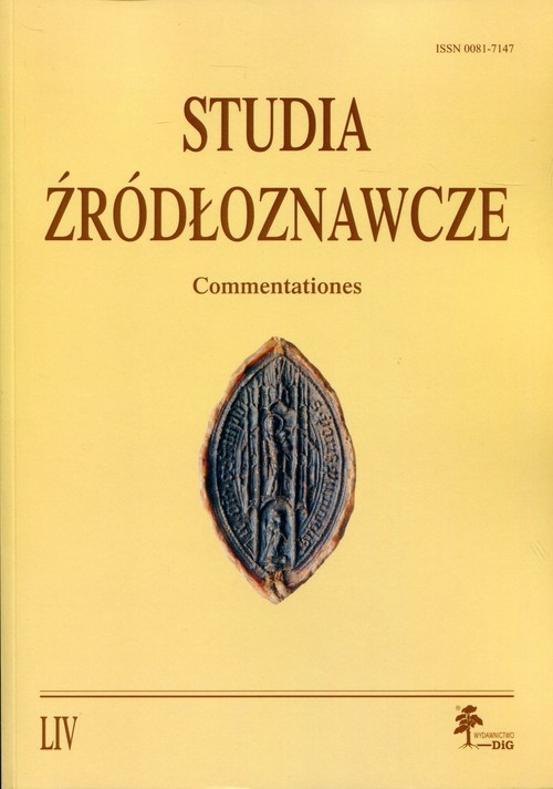 okładka Studia źródłoznawcze Tom 54 książka