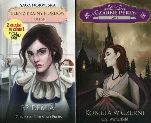 okładka Elen z krainy fiordów Tom 28 Epidemia / Czarne perły Tom 1 Kobieta w czerni Pakiet książka