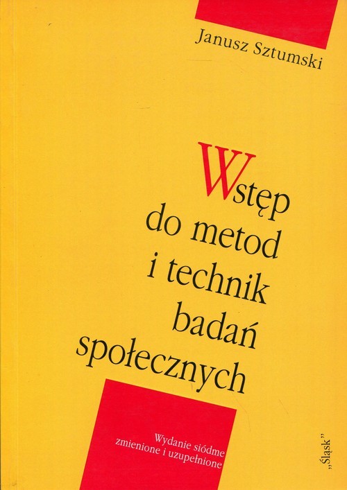 okładka Wstęp do metod i technik badań społecznych książka | Sztumski Janusz