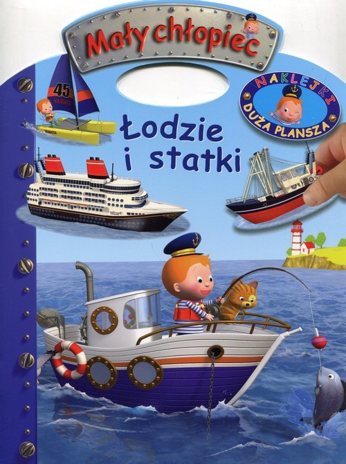 okładka Mały chłopiec Łodzie i statki Naklejki Duża plansza książka