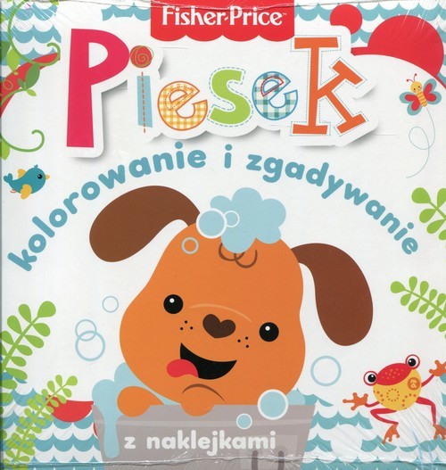 okładka Fisher Price Kolorowanka podłogowa Piesek kolorowanie i zgadywanie z naklejkami książka