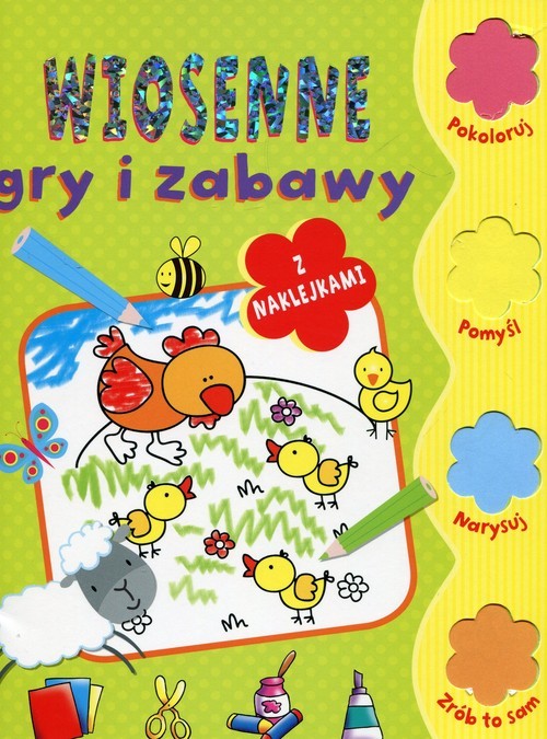 okładka Wiosenne gry i zabawy z naklejkami książka