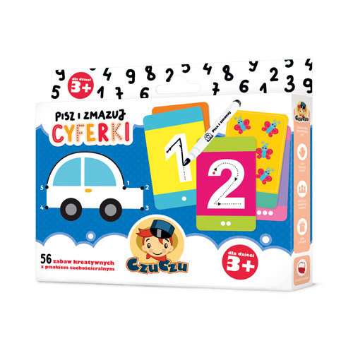 okładka CzuCzu Pisz i zmazuj Cyferki 3+ książka