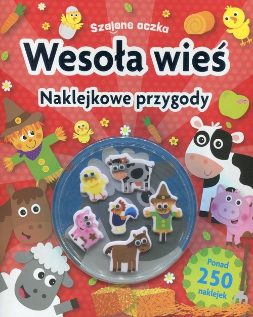 okładka Szalone oczka Wesoła wieś Naklejkowe przygody książka