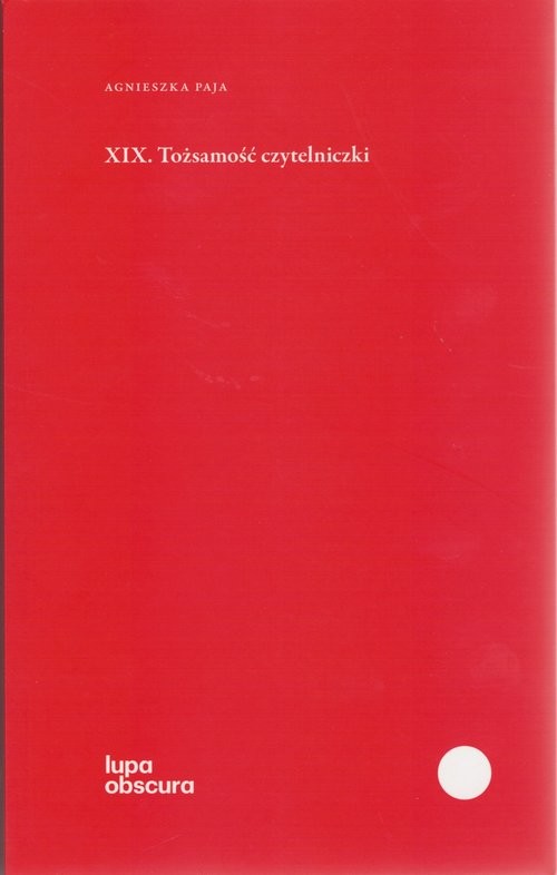okładka XIX. Tożsamość czytelniczki książka | Agnieszka Paja