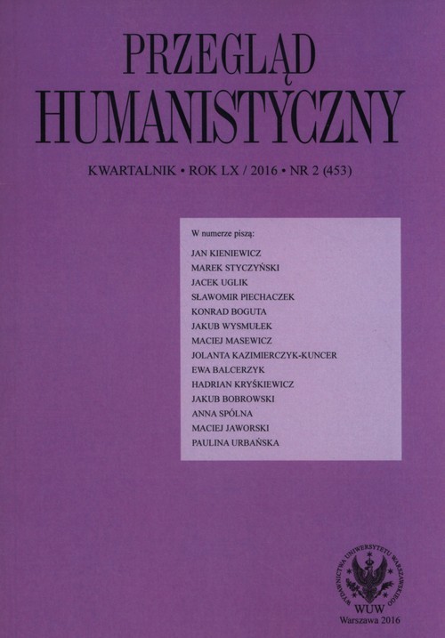 okładka Przegląd Humanistyczny 2/2016 książka