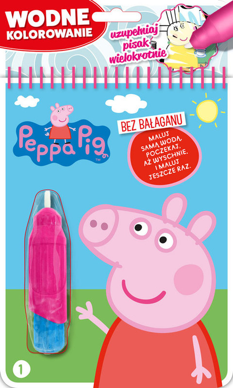 okładka Peppa Pig Wodne kolorowanie Część 1 książka