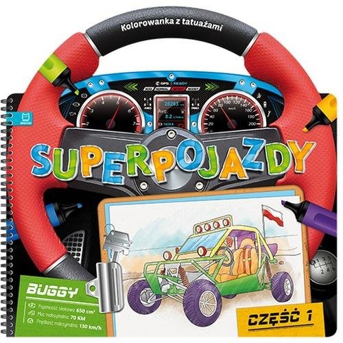 okładka Superpojazdy Kolorowanka z tatuażami część 1 książka