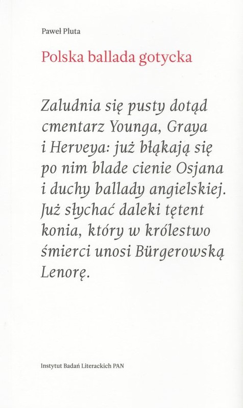 okładka Polska ballada gotycka książka | Pluta Paweł