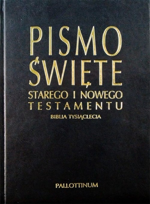 okładka Pismo Święte Starego i Nowego Testamentu Biblia Tysiąclecia eko oprawa granatowa książka
