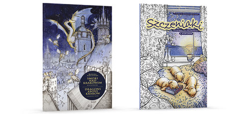 okładka Kolorowanki z sentencjami Smoki nad Krakowem / Szczeniaki Pakiet książka | Barbara Sobczyńska