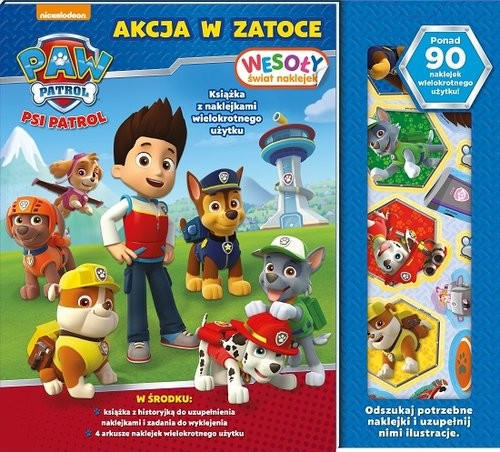 okładka Psi Patrol Wesoły świat naklejek Akcja w zatoce książka
