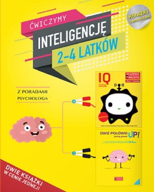 okładka IQ Inteligencja logiczna i rozwój mózgu dla 2-4 latków z poradami psychologa. Książki z naklejkami. książka