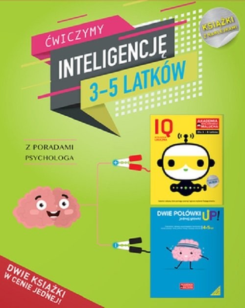 okładka IQ Inteligencja logiczna i rozwój mózgu dla 3-5 latków z poradami psychologa. Książki z naklejkami. książka
