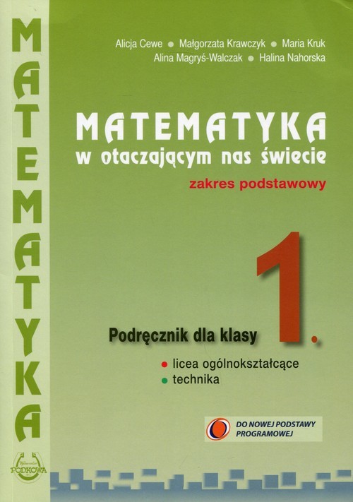 okładka Matematyka w otaczającym nas świecie 1 Podręcznik Zakres podstawowy Szkoła ponadgimnazjalna książka