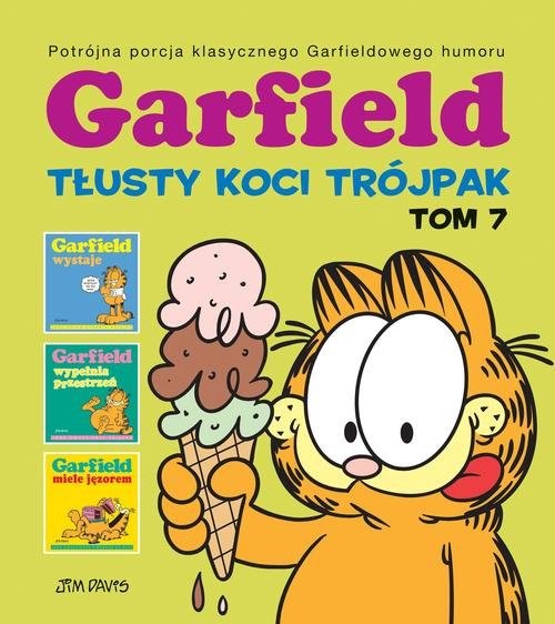 okładka Garfield Tłusty koci trójpak Tom 7 książka | Jim Davis
