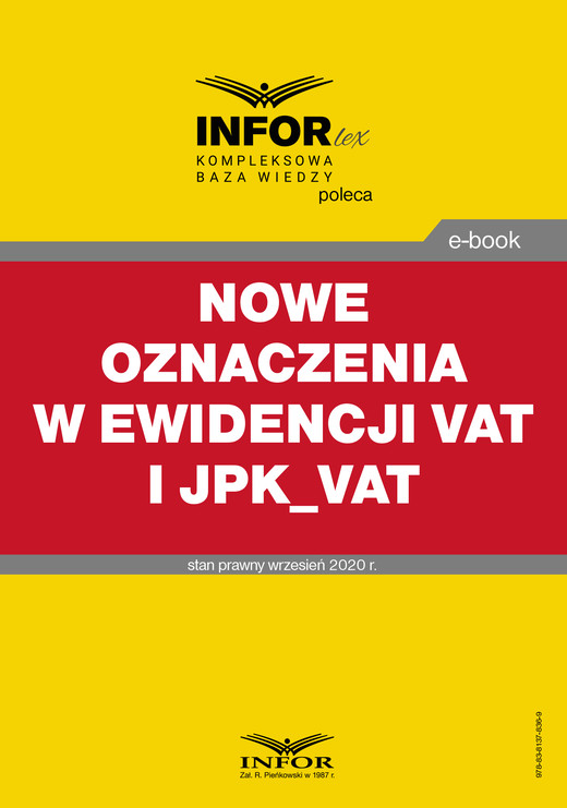 okładka Nowe oznaczenia w ewidencji VAT i JPK_VAT ebook | pdf | Praca Zbiorowa