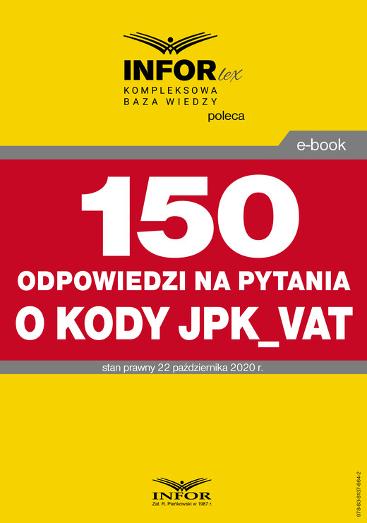 okładka 150 odpowiedzi na pytania o kody w JPK_VAT ebook | pdf | Praca Zbiorowa