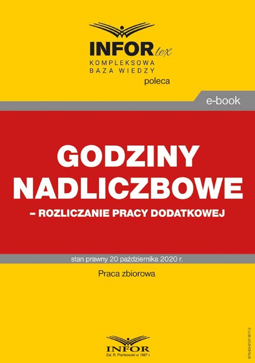okładka Godziny nadliczbowe,rozliczanie pracy dodatkowej ebook | pdf | Praca Zbiorowa